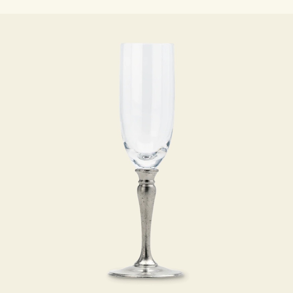 Match - crystal / pewter champagne glass - have 2